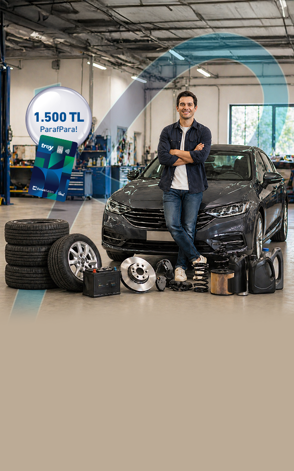 Otomotiv Lastik, Yedek Parça ve Araç Bakım Harcamalarınıza 1.500 TL ParafPara!